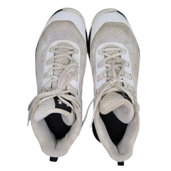 Under Armour Shoes Womens 8 Athletic Trainers Basketball Sports Active White Mid - Picture 9 of 14